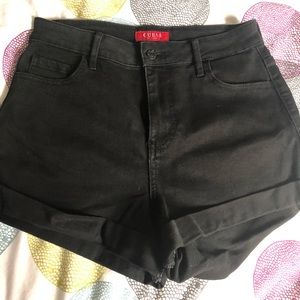 Guess High Waisted Black Denim Shorts